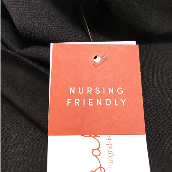 Isabel by Ingrid + Isabel Black V-Neck 3/4 Sleeve Nursing Wrap Top M - Picture 7 of 8